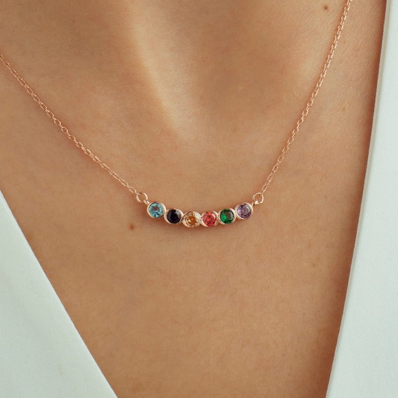 Personalized Combined Birthstone Necklace