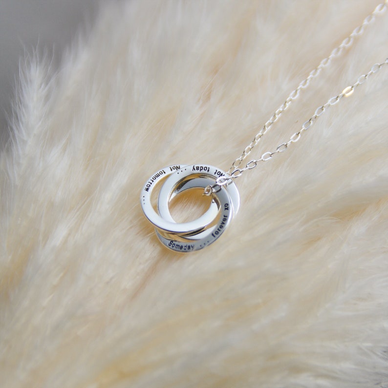 Custom Names Engraved Ring Necklace