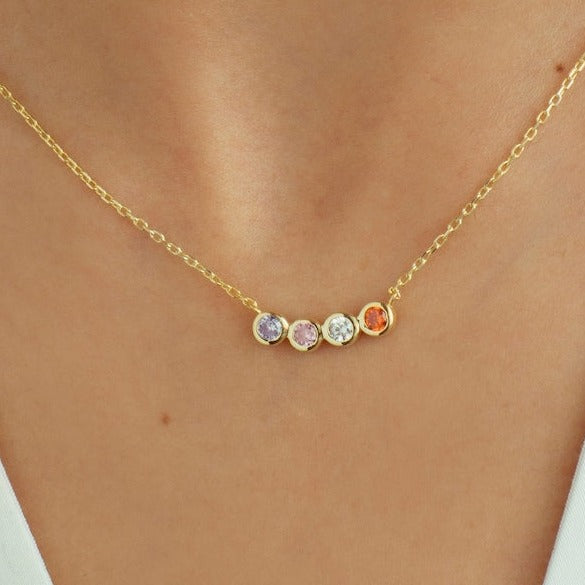 Personalized Combined Birthstone Necklace