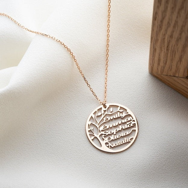 Personalized Family Names Tree Necklace