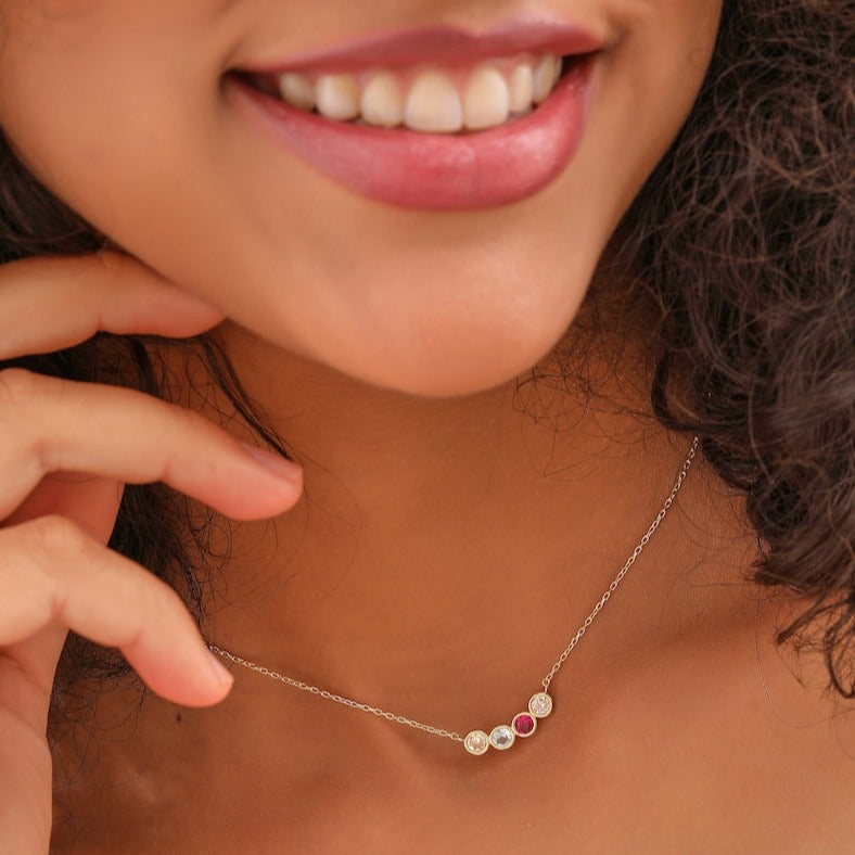 Personalized Combined Birthstone Necklace