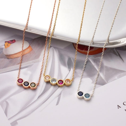 Personalized Combined Birthstone Necklace