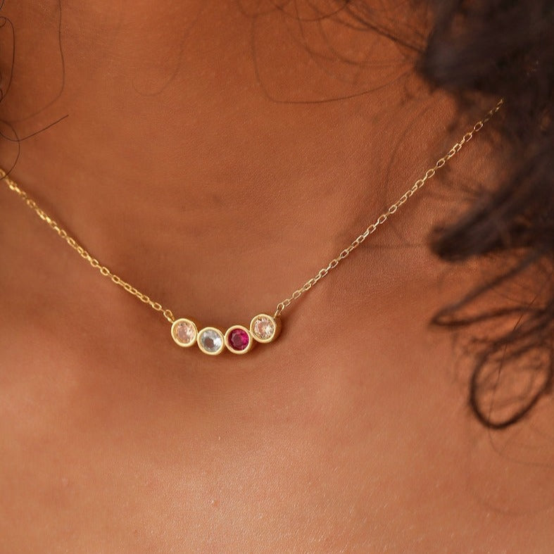 Personalized Combined Birthstone Necklace