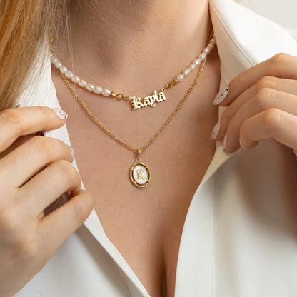 Personalized Name Pearl Necklace