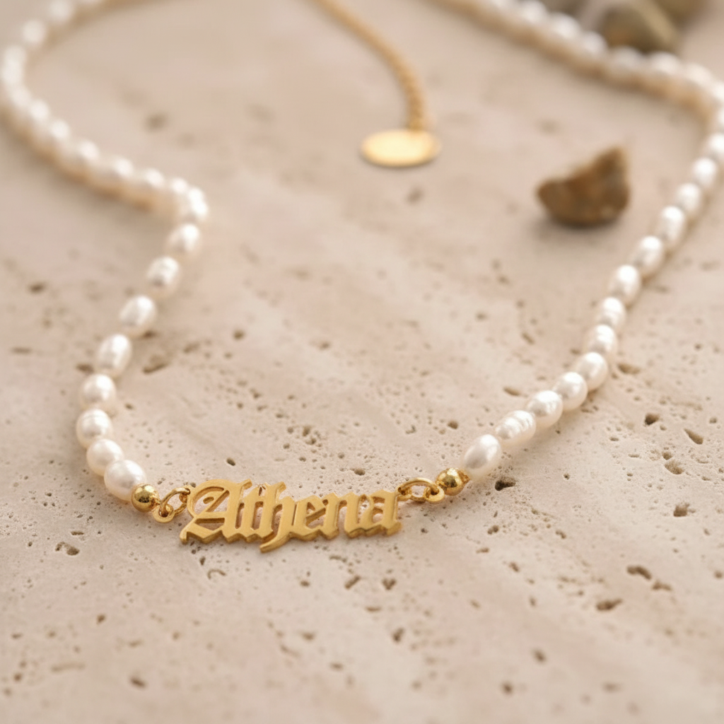 Personalized Name Pearl Necklace