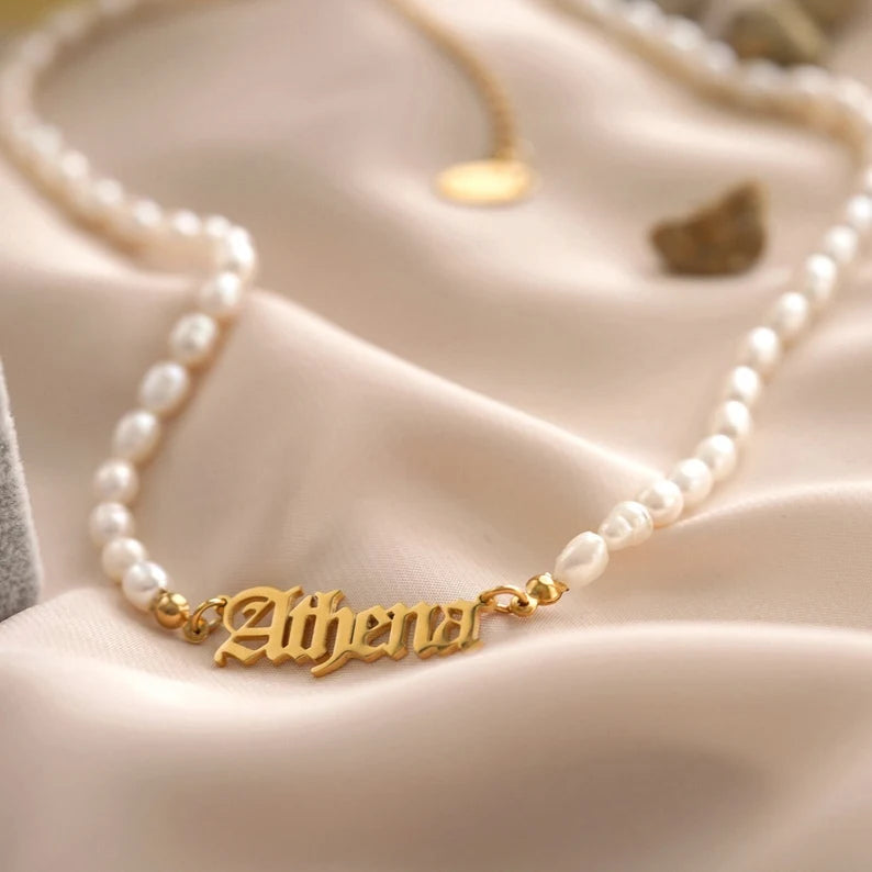 Personalized Name Pearl Necklace