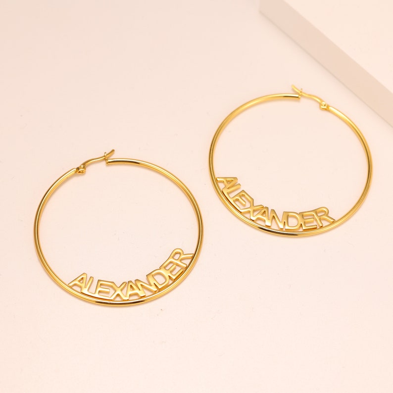 Personalized Name Hoop Earrings