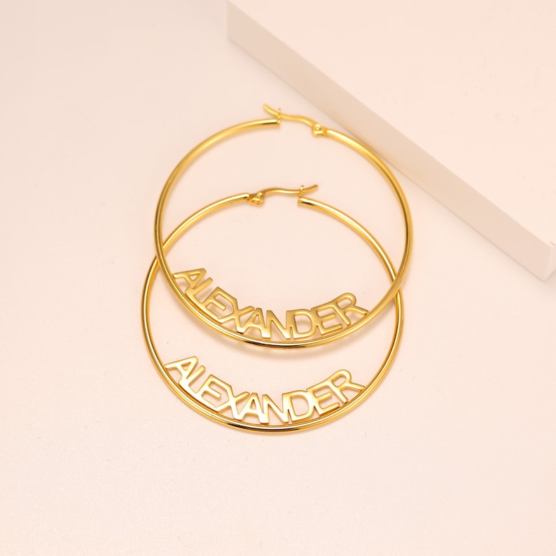 Personalized Name Hoop Earrings