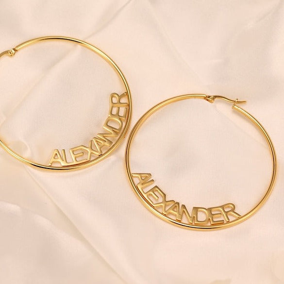 Personalized Name Hoop Earrings