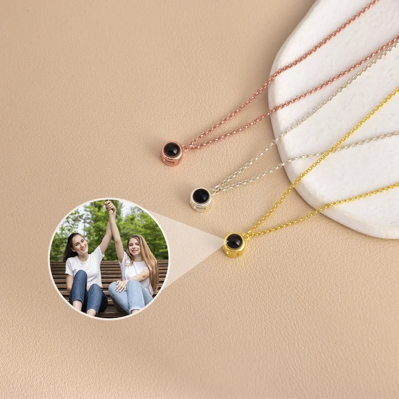 Personalized Bubble Photo Projection Necklace