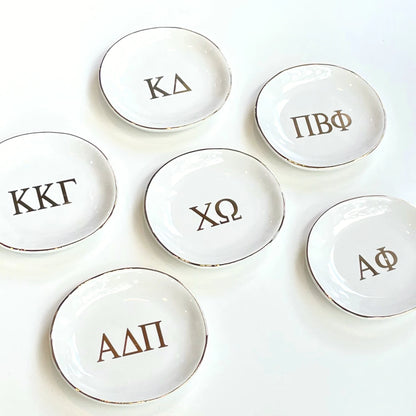Custom Greek Letters Sorority Ring Dish