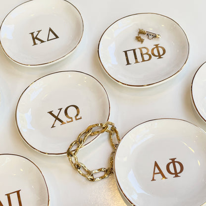 Custom Greek Letters Sorority Ring Dish