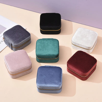 Velvet Square Travel Jewelry Boxes