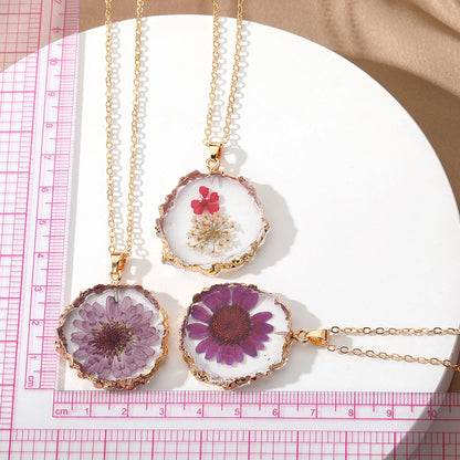 Violetta Floral Resin Pendant Necklace