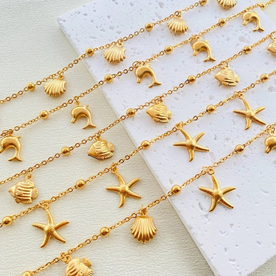 Beachy Golden Charm Anklet