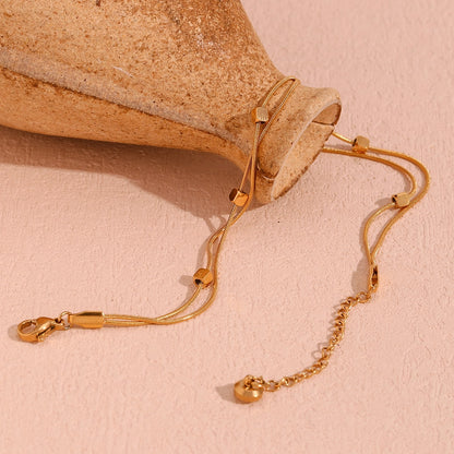 Cube Double Layer Chain Anklet