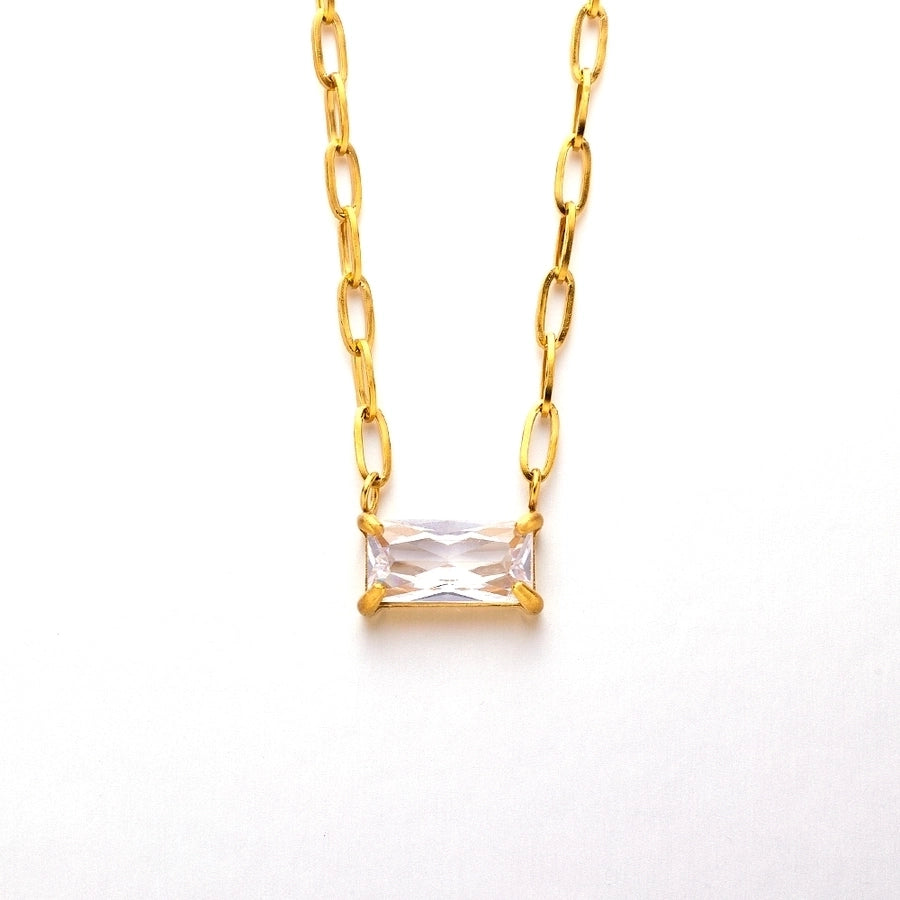 Tatiana Dainty Crystal Chain Necklace