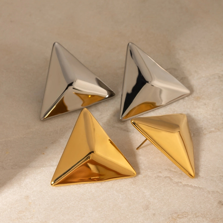 Minimalist Pyramid Stud Earrings