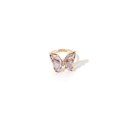 Dainty Crystal Butterfly Rings