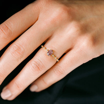 Minimalist Lavender Solitaire Ring