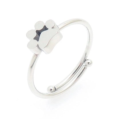 Minimalist Pet Paw Solitaire Ring