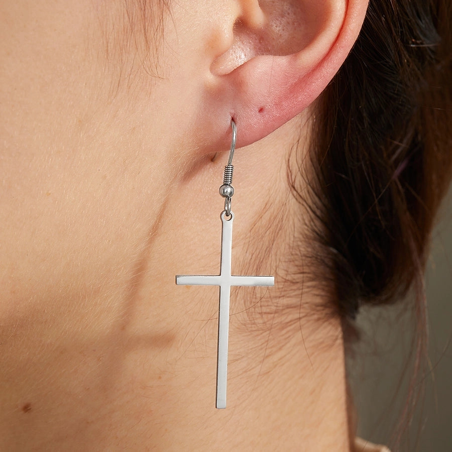 Classic Cross Hook Earrings