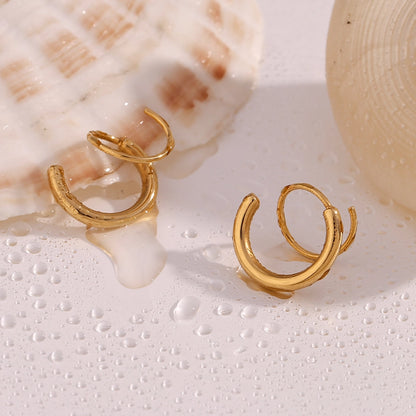 Dainty Spiral Double Hoop Earrings