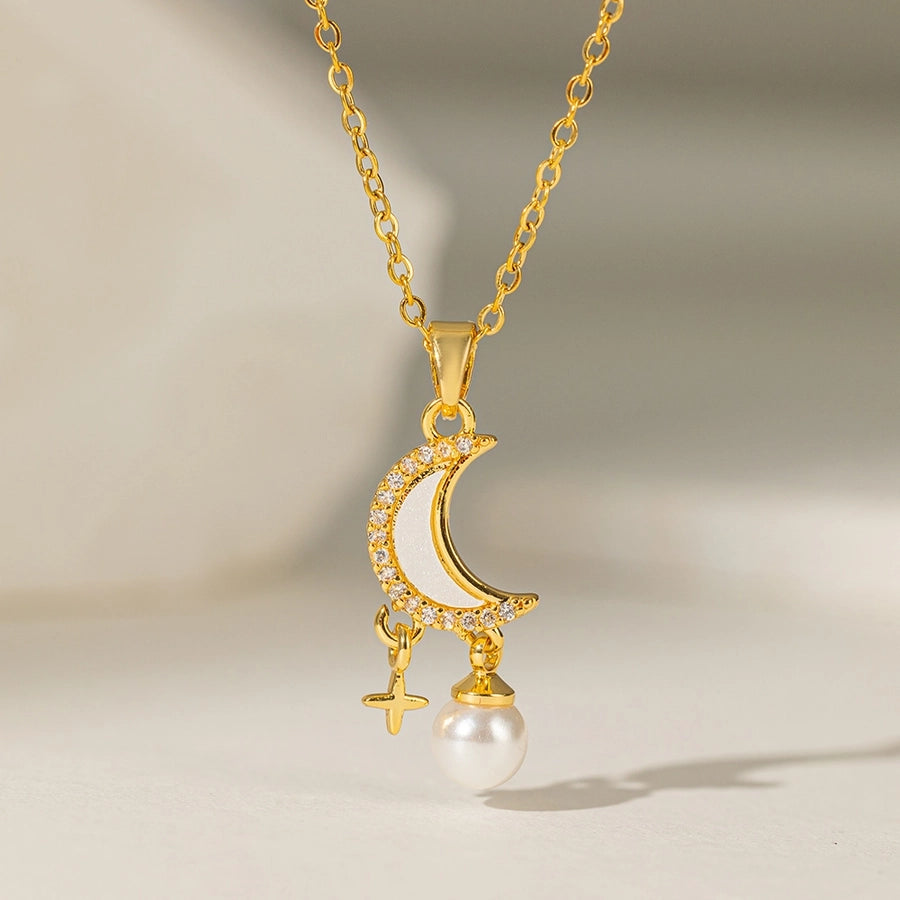 Dainty Ocean Pearl Pendant Necklace