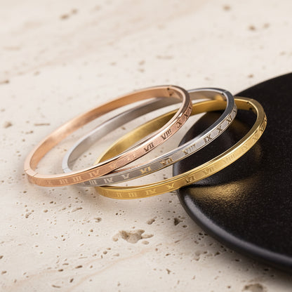Roman Numeral Stackable Bangles