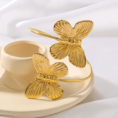 Butterfly Flight Golden Bangle Bracelet