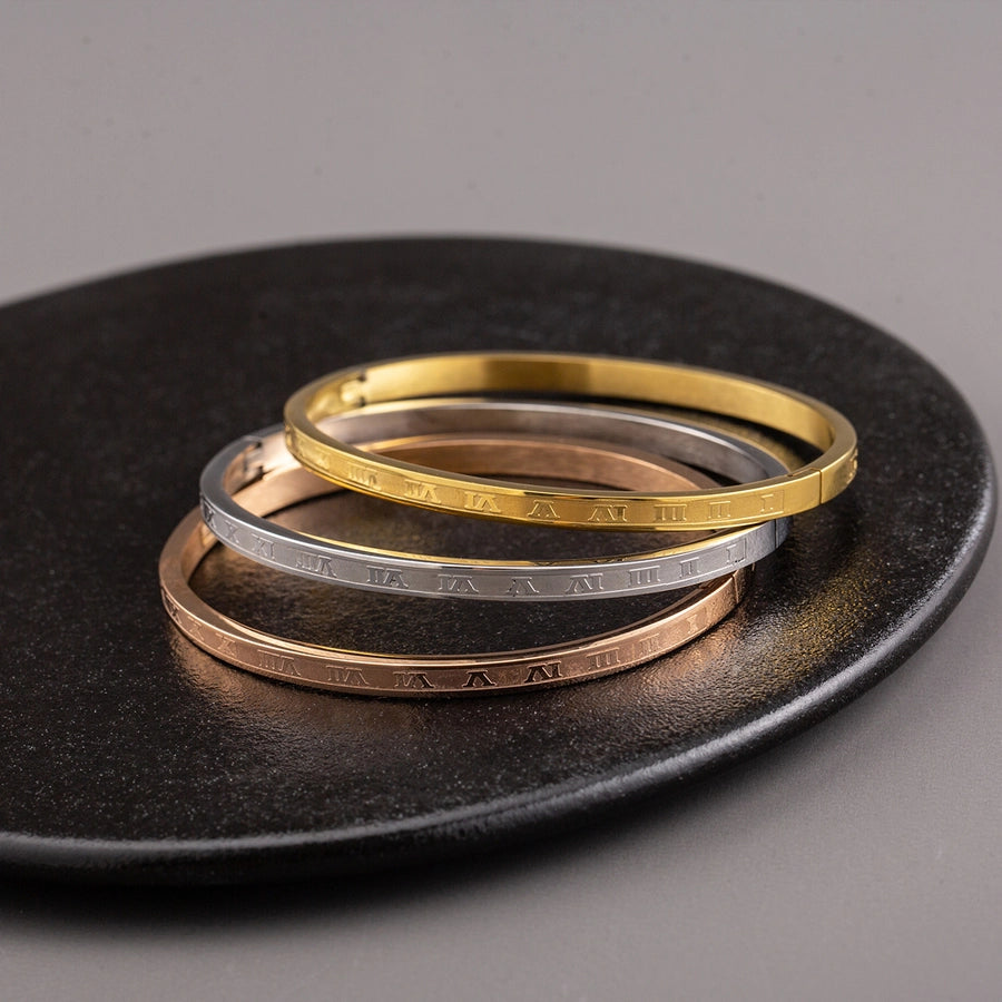 Roman Numeral Stackable Bangles