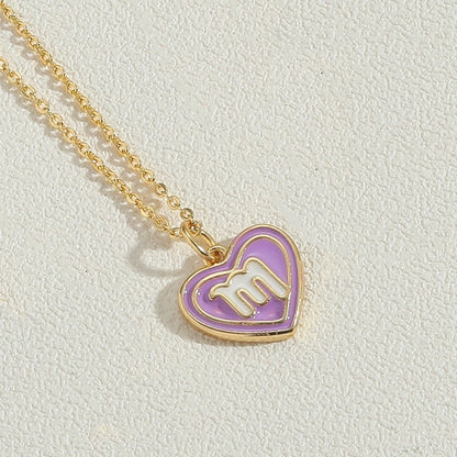 Candy Heart Enamel Zodiac Pendant Necklace