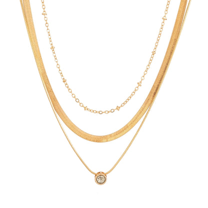 Simple Chain Layered Necklaces SET