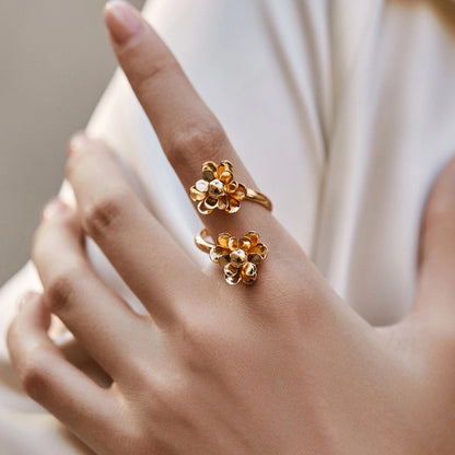 Adeline Vintage Floral Open Rings