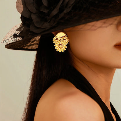 Chrysanthemum Statement Stud Earrings