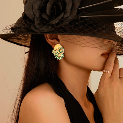 Chrysanthemum Statement Stud Earrings