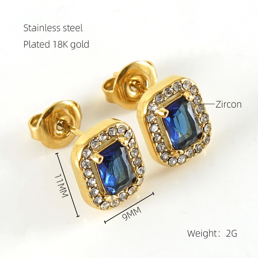 Vintage Minimalist Crystal Stud Earrings