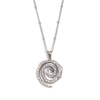 Crystal Serpentine Art Pendant Necklace