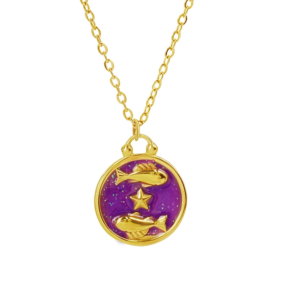 Fabiana Enamel Zodiac Pendant Necklace