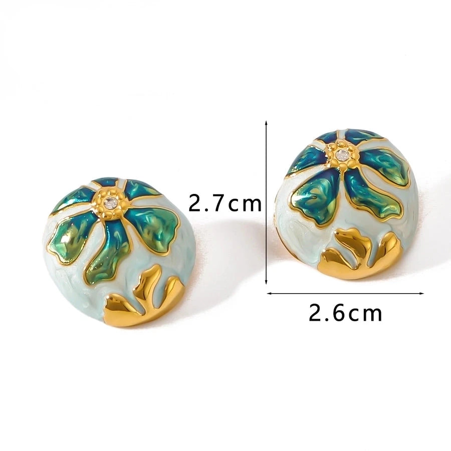 Florence Flower Art Stud Earrings