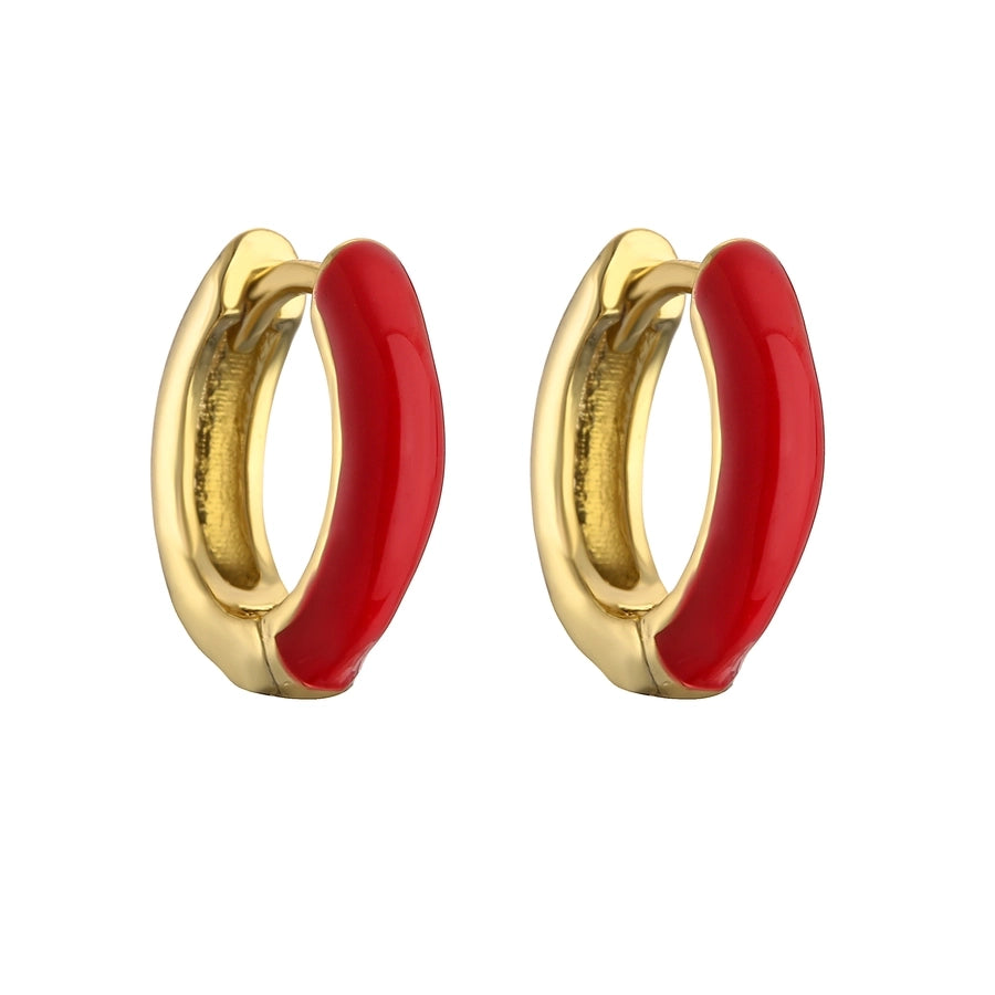 Classic Enamel Hoop Earrings