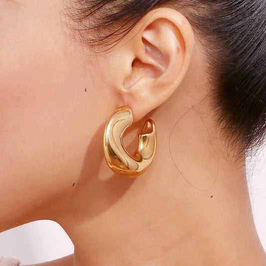 Abstract Geometric Hoop Earrings