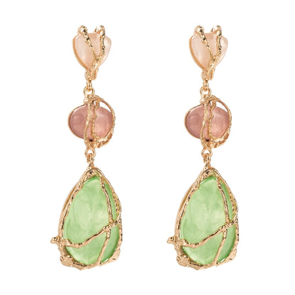 Resin Pastel Gem Dangle Earrings