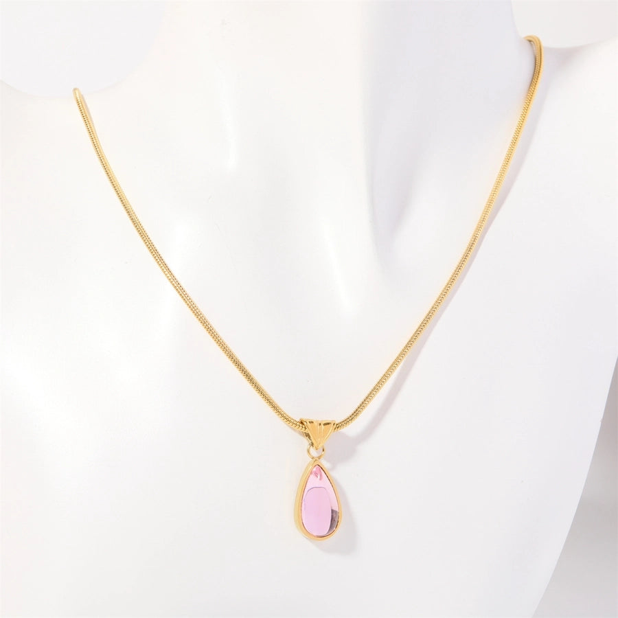 Custom Teardrop Birthstone Pendant Necklace