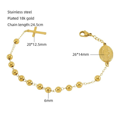 Cross Coin Golden Link Bracelet