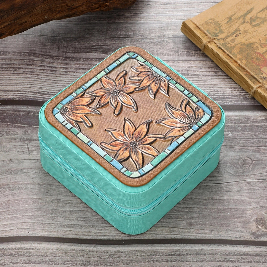 Retro Leather Western Jewelry Boxes