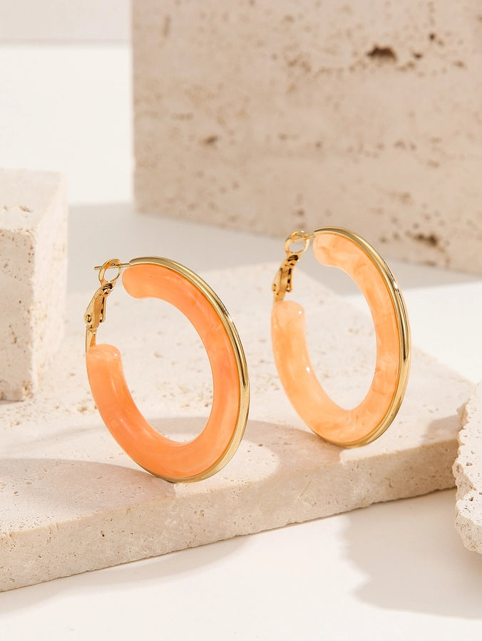 Mollie Smoke Resin Hoop Earrings