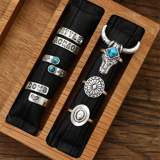 Hailey Western Open Rings Set of 6