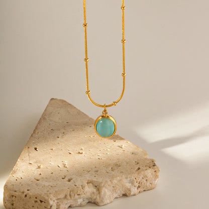 Beachy Aquamarine Pendant Necklace