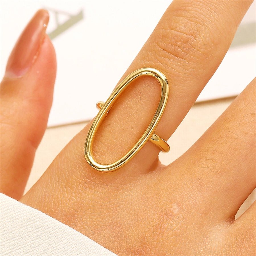 Oval Geometric Hollow Open Ring